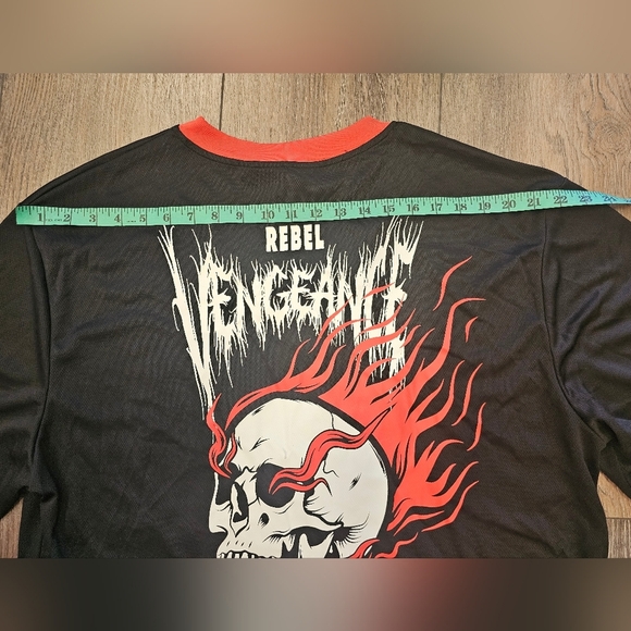 Emo, rebel, goth, black, casual, jersey, skull, streetwear, unisex - Picture 6 of 8